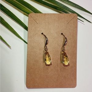 Vintage Style Yellow Glass Earrings